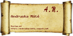 Andruska Máté névjegykártya