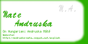 mate andruska business card